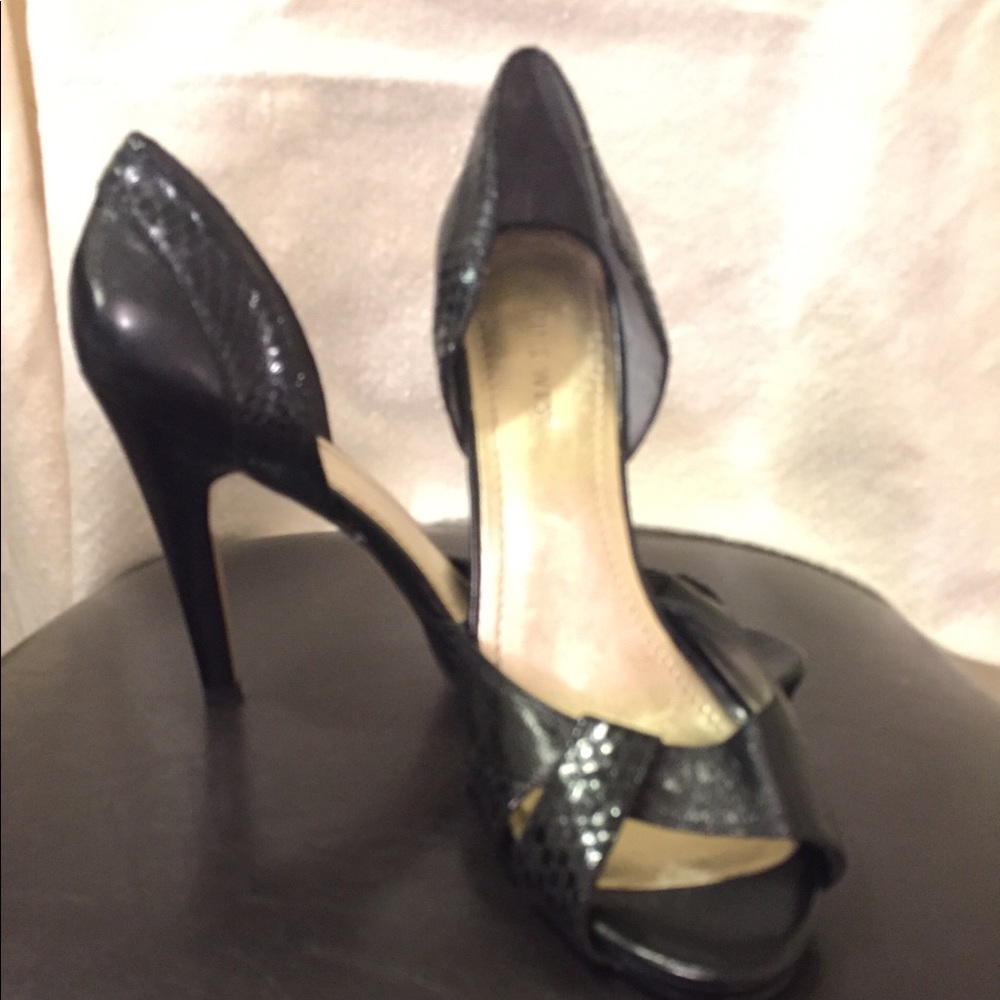 Nine West, black textured heels